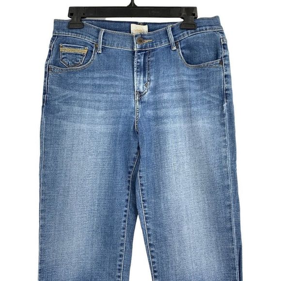 Womens Levis Capri 515 Jeans Size Size 6 Medium wash 1570 Cuffed Crop - Picture 2 of 6